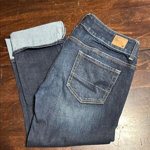American Eagle Outfitters Blue Straight Leg Jeans with Classic Fit